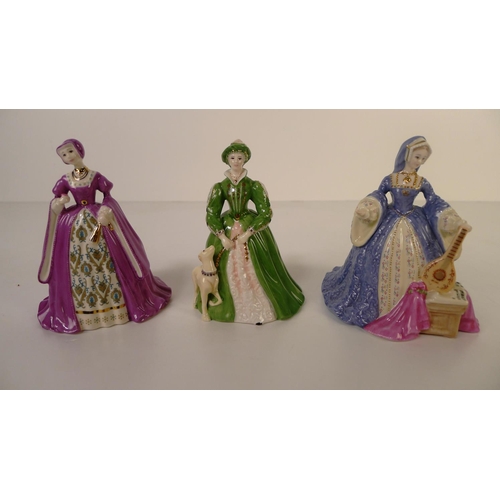 326 - A set of 6 small Coalport figurines of Henry VIII & 5 of his wives