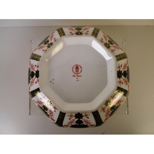 340 - A Royal Crown Derby old Imari 1128 octagonal bowl 28cm diameter. With boxes