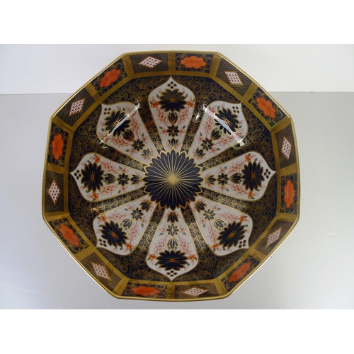 414 - A Royal Crown Derby old Imari 1128 octagonal bowl, 28cm diameter, with box