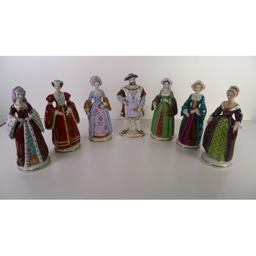 455 - A set of 7 figurines of Henry VIII and his six wives