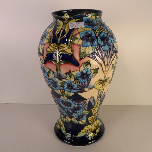 464 - A modern Moorcroft pottery vase, 43cm tall, decorated with flower & foliage, impressed & painted mar... 