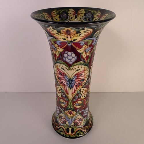 470 - A modern Moorcroft pottery vase, 47cm tall, decorated with butterflies & foliage, impressed & painte... 