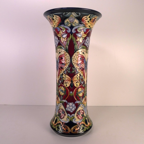 470 - A modern Moorcroft pottery vase, 47cm tall, decorated with butterflies & foliage, impressed & painte... 