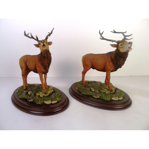 73 - A pair of Country Artists red stags, 18cm tall