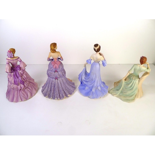 77 - 11 Coalport figurines of ladies in matt finish 