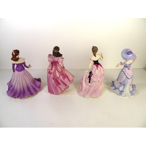 77 - 11 Coalport figurines of ladies in matt finish 