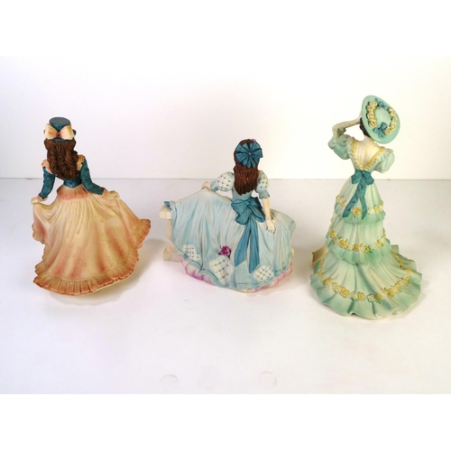 77 - 11 Coalport figurines of ladies in matt finish 