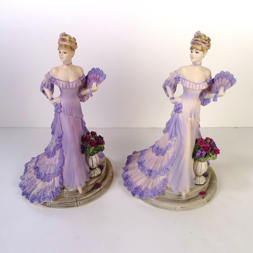 86 - 5 Coalport figurines of ladies, matt finish, 27cm tallest, all limited editions