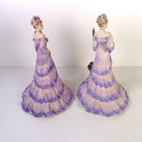 86 - 5 Coalport figurines of ladies, matt finish, 27cm tallest, all limited editions