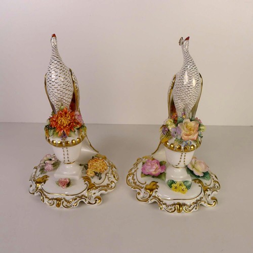 372 - A pair of Royal Crown Derby peacocks, 24cm tall, with boxes