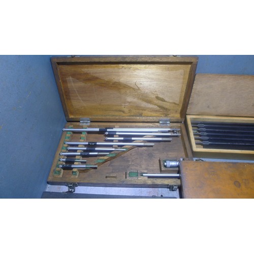 82 - 1 box containing 7 various inside micrometers