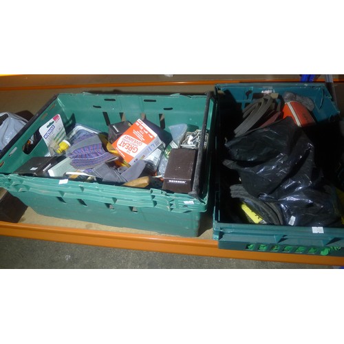 144 - A quantity of various items including coach bolts, a micrometer, a foot pump, screws, belts etc. Con... 