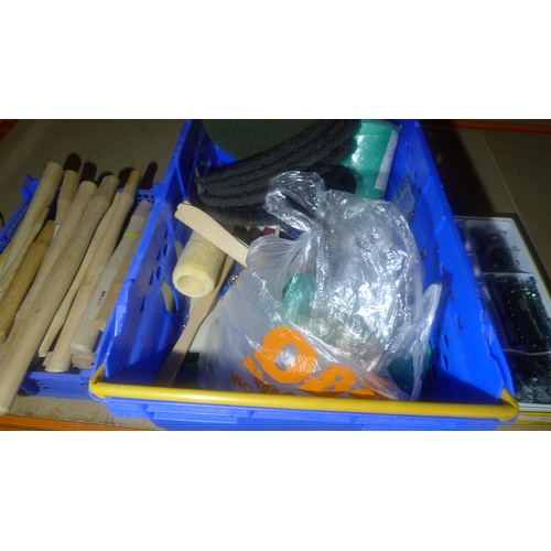 168 - A quantity of various items including oil cans, wooden handles, Terry clips etc