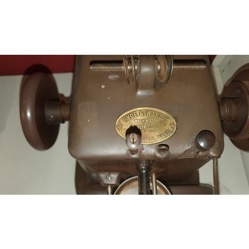 1004 - A vintage leather stitching machine by Hyde and Wakeley