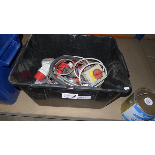 2287 - 1 box containing a quantity of 3ph switches,  red connectors and cables