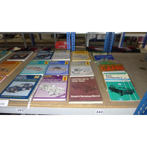 2300 - 9 Haynes manuals and 6 other books all relating to various types of Ford vehicles - details as per t... 