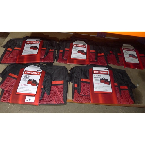 2316 - 5 x Craftsman Tool Bag Combo sets - each combo set comprises of 1 x 18inch bag & 1 x 13 inch bag - c... 