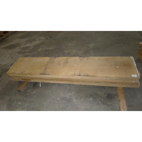 2350 - A quantity of air dried English Oak comprising of 1 board at approx 54cm wide x 8cm thick x 240cm lo... 