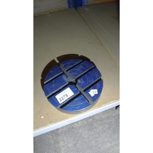 2278 - A circular slotted inspection table approx 25cm diameter (has 0 to 359 engraved on edge so probably ... 