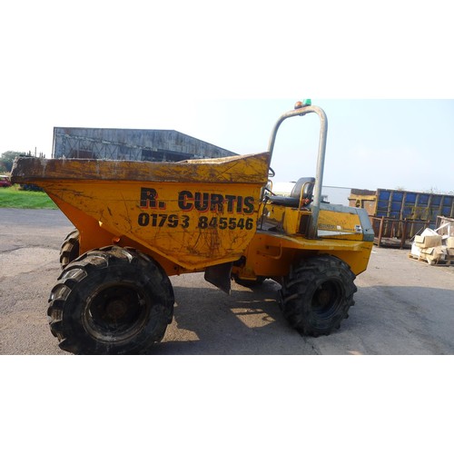 2393 - 1 Benford Terex 6 ton dumper model 6001 PTR, YOM?, serial number SLBDDN00E306EE303 (D6-1) Hour reads... 