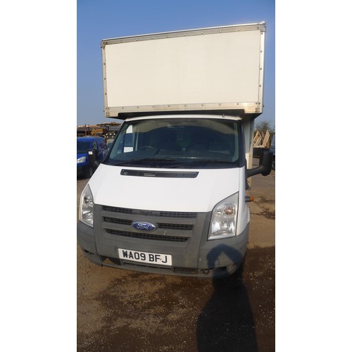 2401 - 1 Ford Transit115 T350L RWD Luton Reg WA09 BFJ 06 1st reg 06/03/2009, 6sp manual diesel, 2402cc, MoT... 