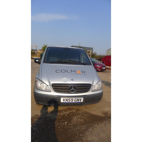 2402 - 1 Mercedes Vito 109CDI compact silver panel van, reg KN59 GNV, 1st reg 06/10/2009, 6sp manual diesel... 