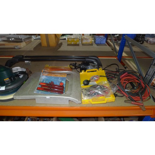 2141 - A quantity of various auto related and other items including 2 axle stands, a Sureweld 140 welder 24... 