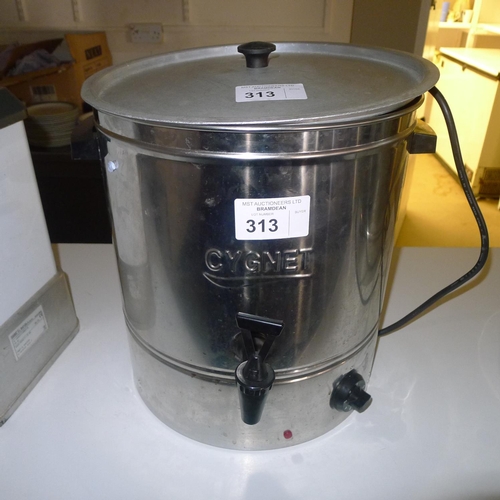 313 - 1 Cygnet hot water urn with lid, 240v - approx 37cm diameter / 38cm high