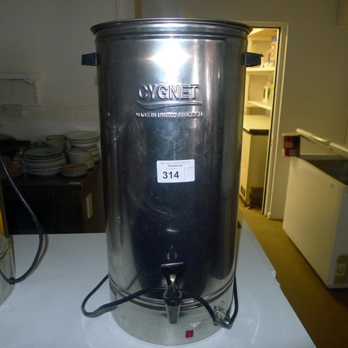 314 - 1 Cygnet hot water urn with lid, 240v - approx 30cm diameter / 60cm high