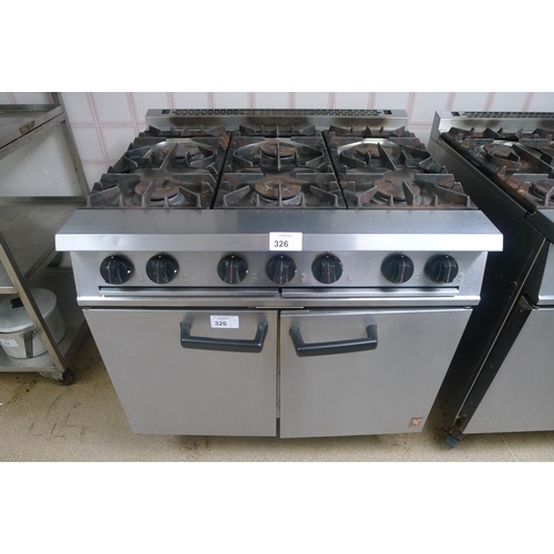 326 - 1 Falcon 6 burner gas range cooker