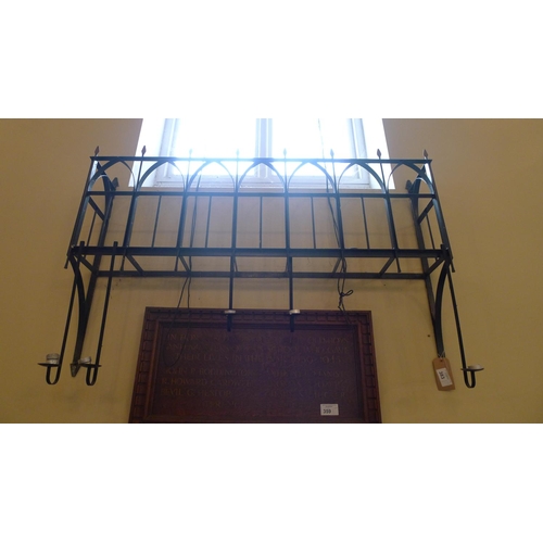 383 - A decorative wrought iron window box, approximately 145cm wide