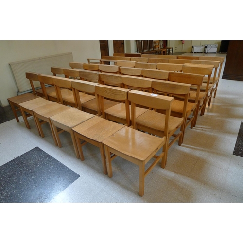 401 - 36 light Oak Chapel chairs