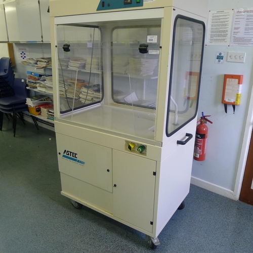 500 - 1 laboratory fume cabinet on wheels by Bioquell Astec Microflow type EDU-004, 240v