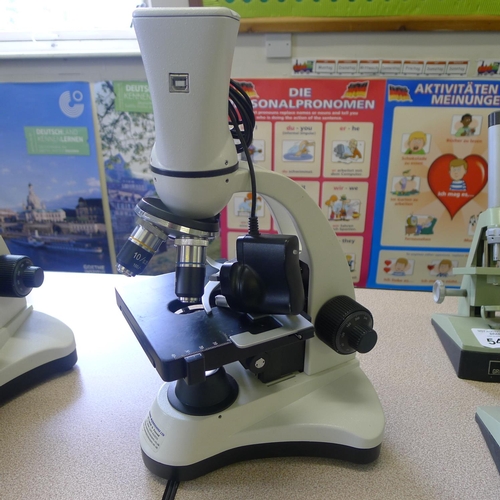 542 - 1 microscope by Brunel Microscopes type SP27D with a power supply