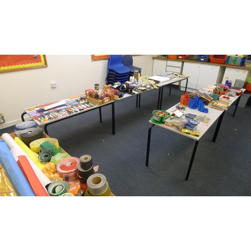 575 - All stationery remaining in this room including; pens, Sellotape, scissors and coloured paper etc