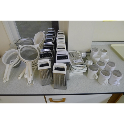 577 - A quantity of miscellaneous graters and sieves