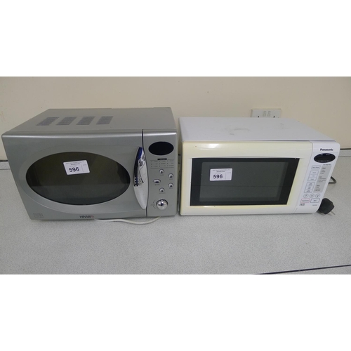 596 - 1 Hinari microwave oven and 1 Panasonic microwave oven