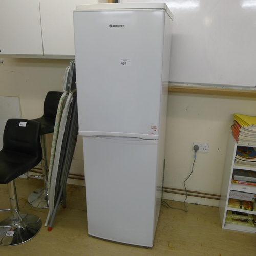 603 - A Hoover upright floor standing fridge freezer