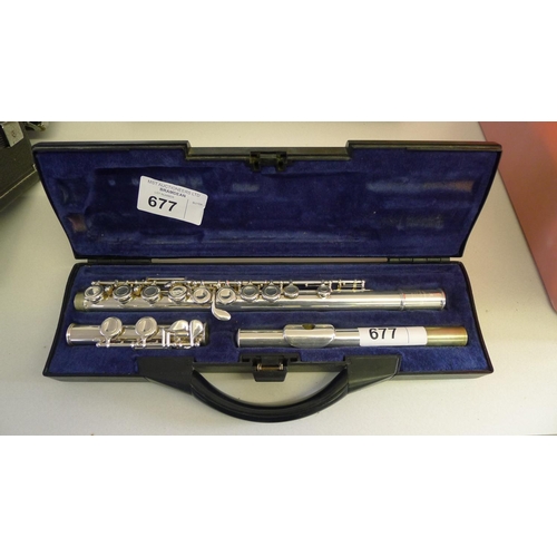 677 - A crampon flute with carry case