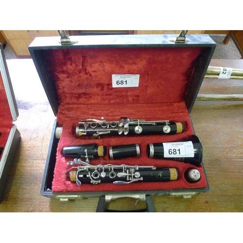 681 - A clarinet with carry case