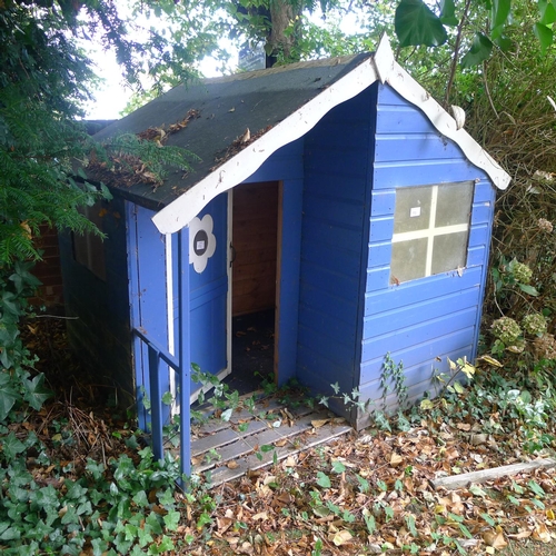 773 - A blue and white painted wendy house