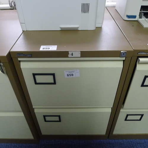 859 - A 2 drawer metal filing cabinet