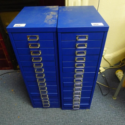 869 - 2 x 15 drawer index cabinets