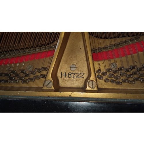 357 - A 1910 (?) black ebonized grand piano by Steinway and Sons. no 146722. However later information adv... 