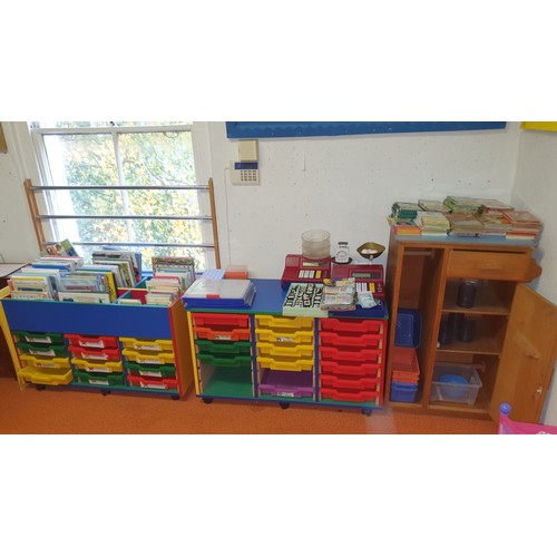 760 - The entire contents of classroom to include; all furniture, tables, bookcases, desks, chairs etc. al... 