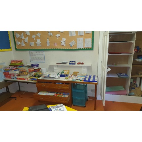 760 - The entire contents of classroom to include; all furniture, tables, bookcases, desks, chairs etc. al... 