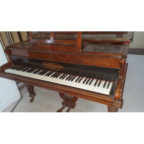 374 - A rosewood cased grand piano by John Broadwood and Sons