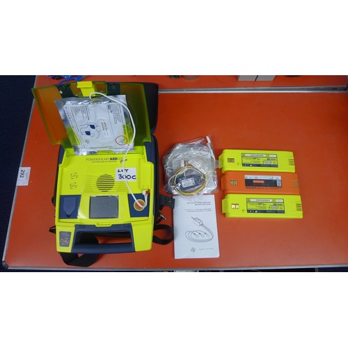 300C - 1 Power Heart AED G3 Pro automatic external defibrillator serial number 4234789 with various accesso... 