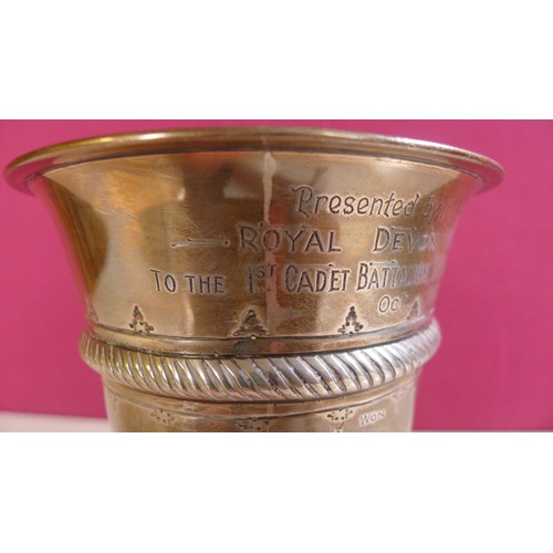 788 - A silver trophy cup  23 cms tall, approximately 620 gms