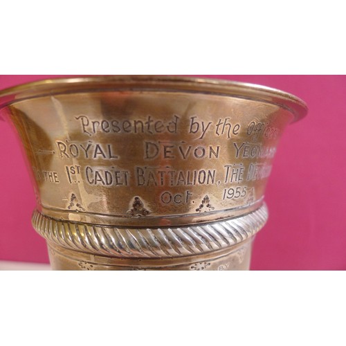 788 - A silver trophy cup  23 cms tall, approximately 620 gms